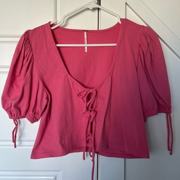 Free People Kitty Puff Sleeve Crop Top - Picture 3 of 4